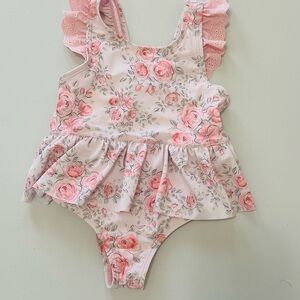 Catherine Malandrino Pink and White Swimsuit